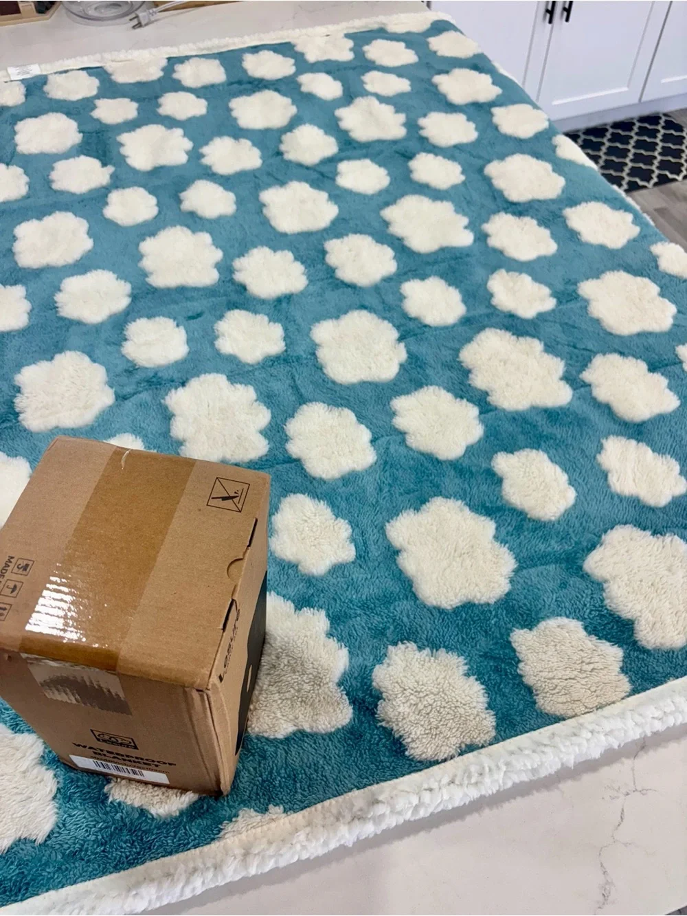 WATERPROOF BLUE CLOUDS PET BLANKET BEDSURE